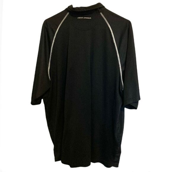 UNDER ARMOUR Black Silver Trim Golf Tennis Polo shirt Mens XXL - Picture 7 of 16